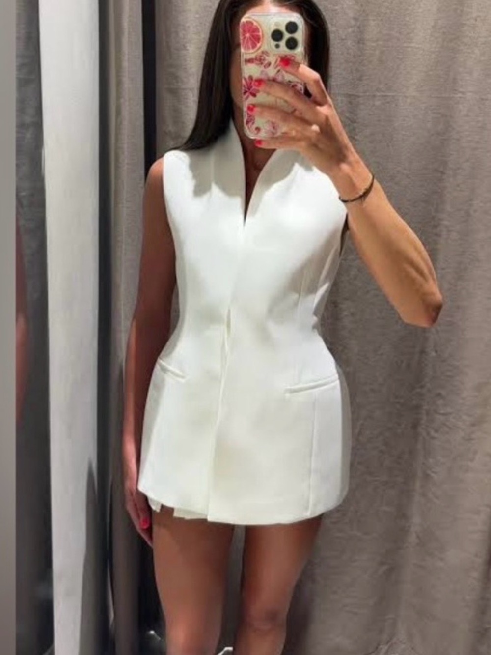 IN SEARCH OF ZARA Sleeveless White Tailored Vest/Blazer 3057 198
